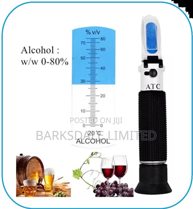 Refractometer 0-80% Alcohol Whiskey Vodka Meter Atc Tester