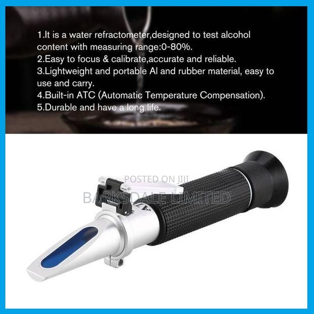 Refractometer 0-80% Alcohol Whiskey Vodka Meter Atc Tester - thumbnail 6