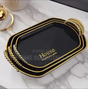 3pcs Quality Serving/Decor Trays Black