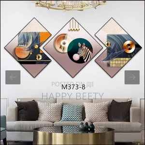 *3 Piece 3D Abstract Art Crystal Porcelain Painting *