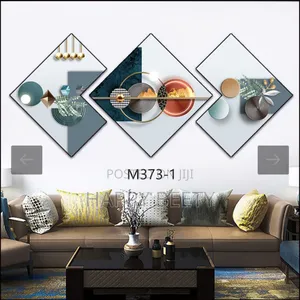*3 Piece 3D Abstract Art Crystal Porcelain Painting *