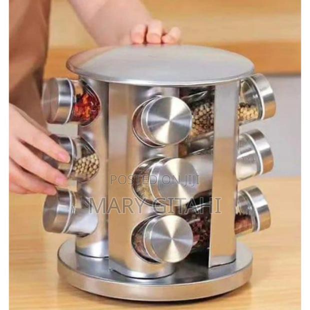 12 PCS Glass Rotatable Spice Rack at - main view