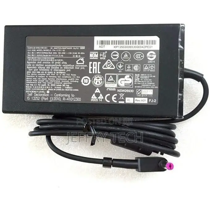 Acer Gaming Charger 135W Plus Free AC Power Cable