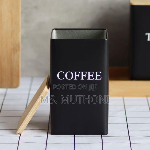 Metal Coffee Jar Set Bamboo Lid - thumbnail 3