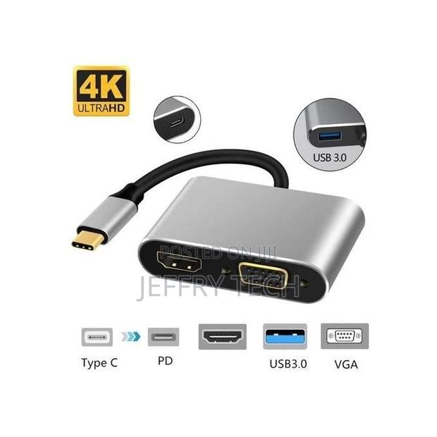 4 in 1 Type C Adapter With HDMI USB 3.0 VGA TYPE C PORT