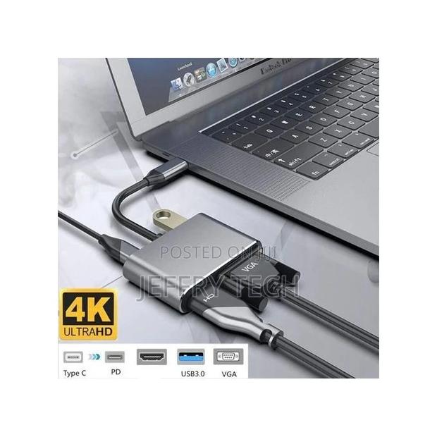 4 in 1 Type C Adapter With HDMI USB 3.0 VGA TYPE C PORT - thumbnail 2