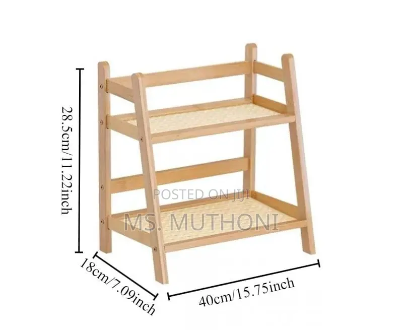 Wooden Storage Shelf 2-Tiers