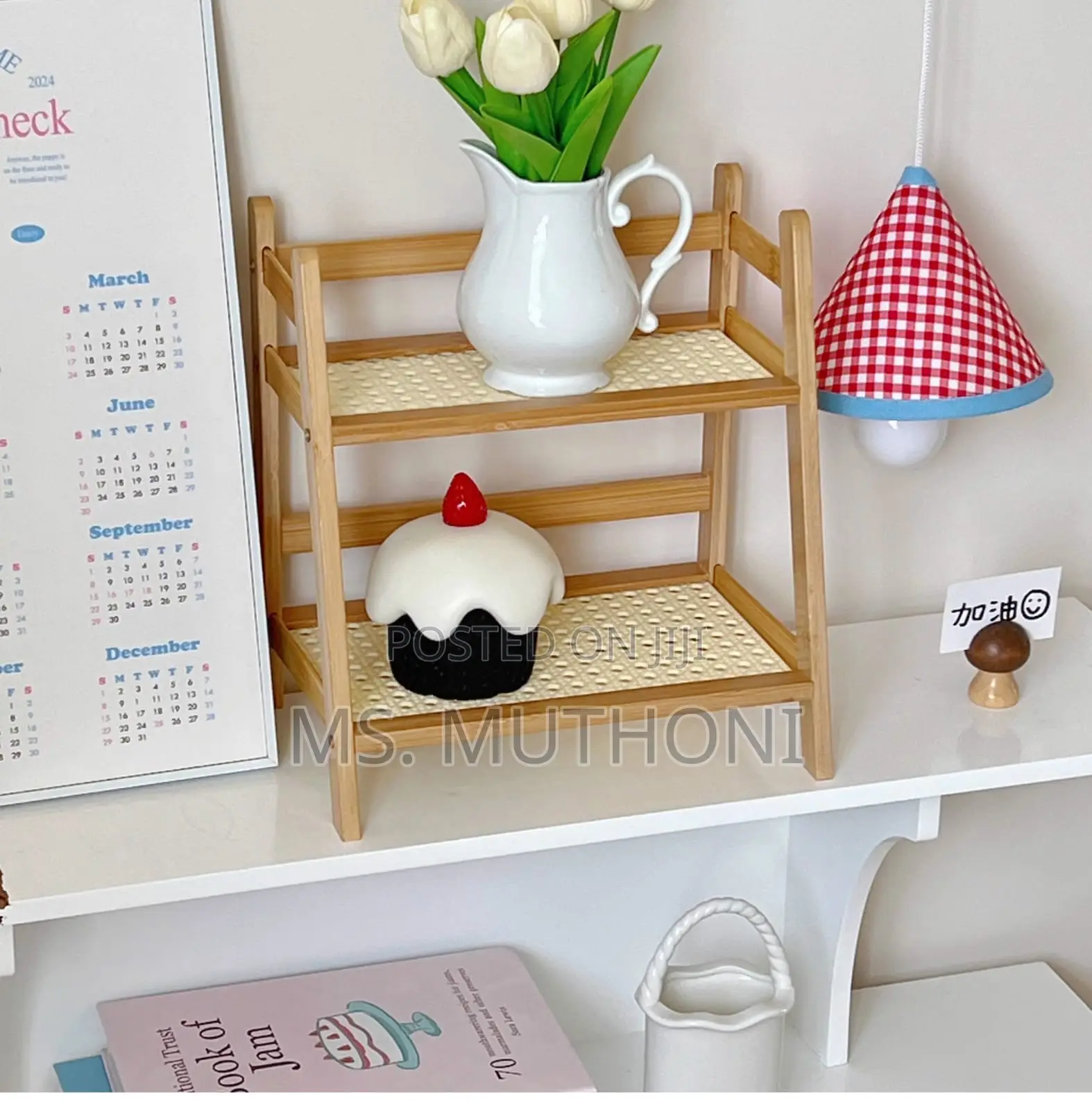Wooden Storage Shelf 2-Tiers