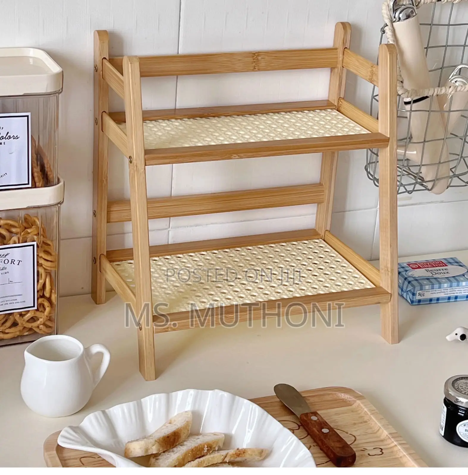 Wooden Storage Shelf 2-Tiers