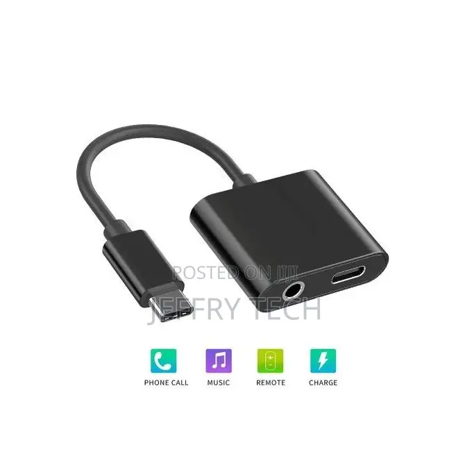 Splitter Type-C 2a to Type-C Female+3.5mm Female Adapter
