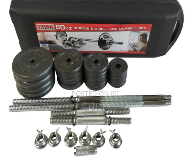 50kgs Chrome Dumbells for Home and Gym Set Workout