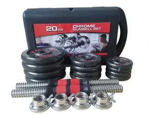 20kgs Chrome Dumbells ~° Adjustable Set