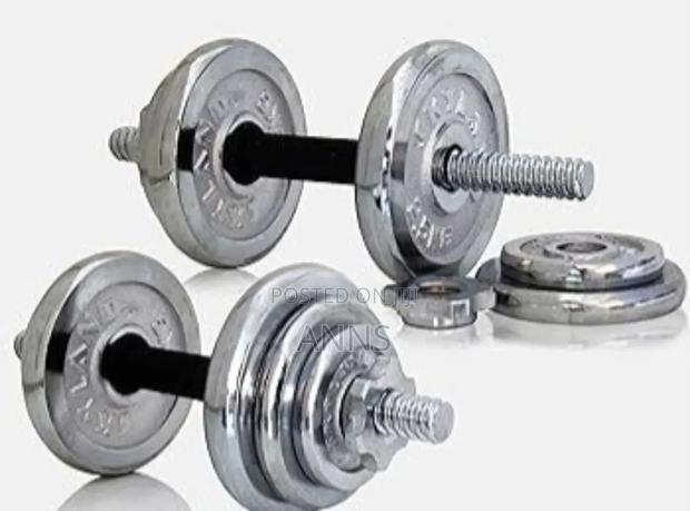 Chrome Iron Cast 10kgs Workout Dumbells - main view