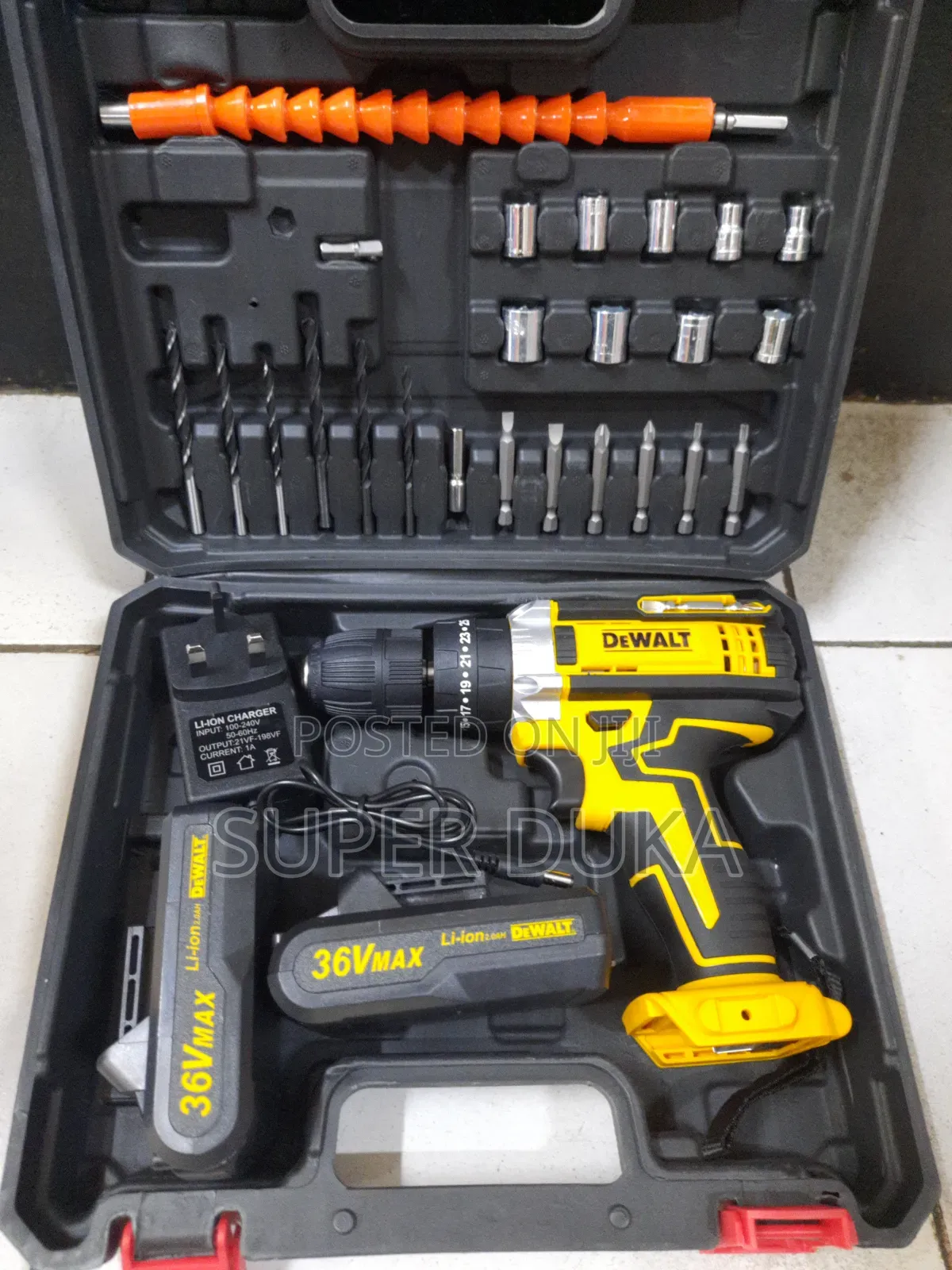 Cordless Drill.Dewalt 36v 47 PCS Set.2 Rechargeable Batterie