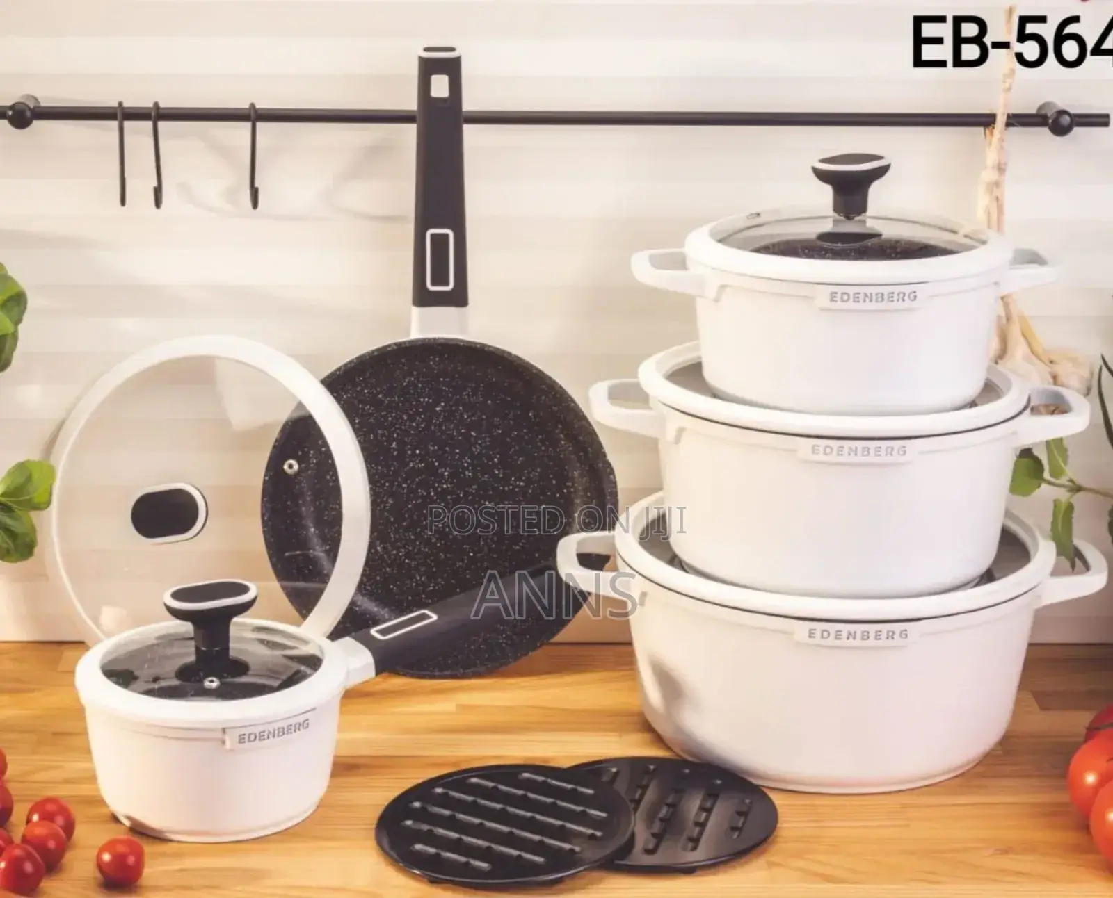 Edenburg 12pc Cookware Set~ White
