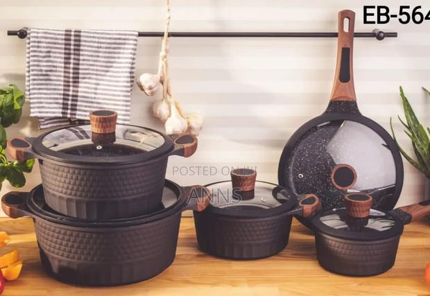 *Edenburg 10pc Cookware Set- Black