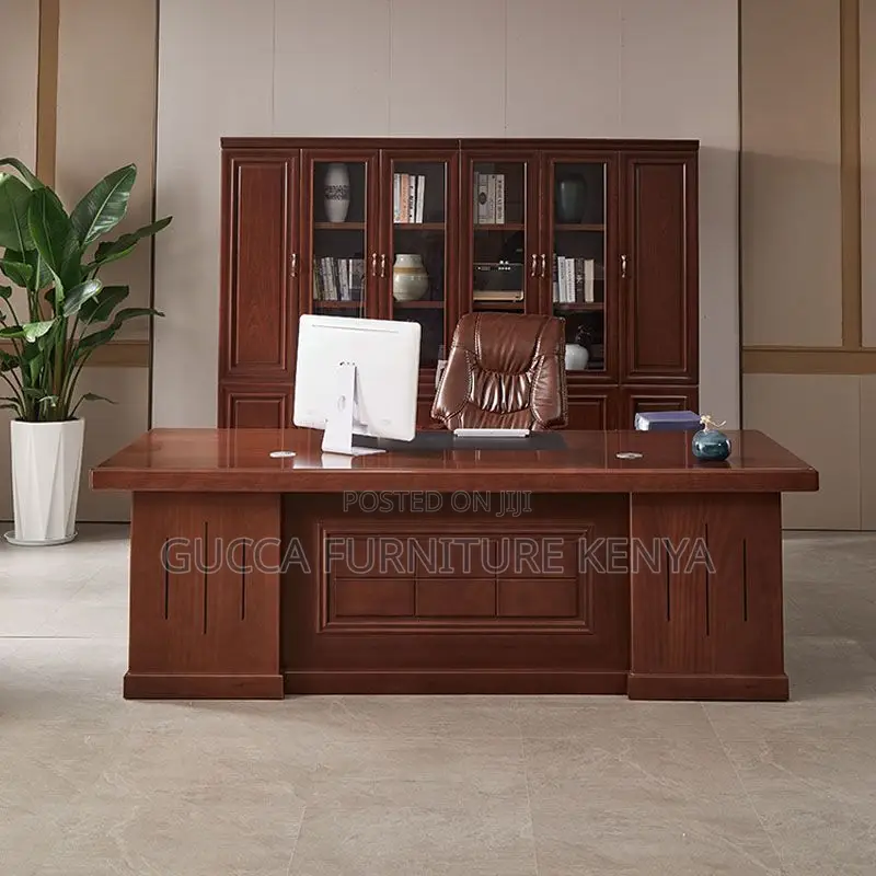 Office Tables:160cm Executive Timber Chestnut Office Desk