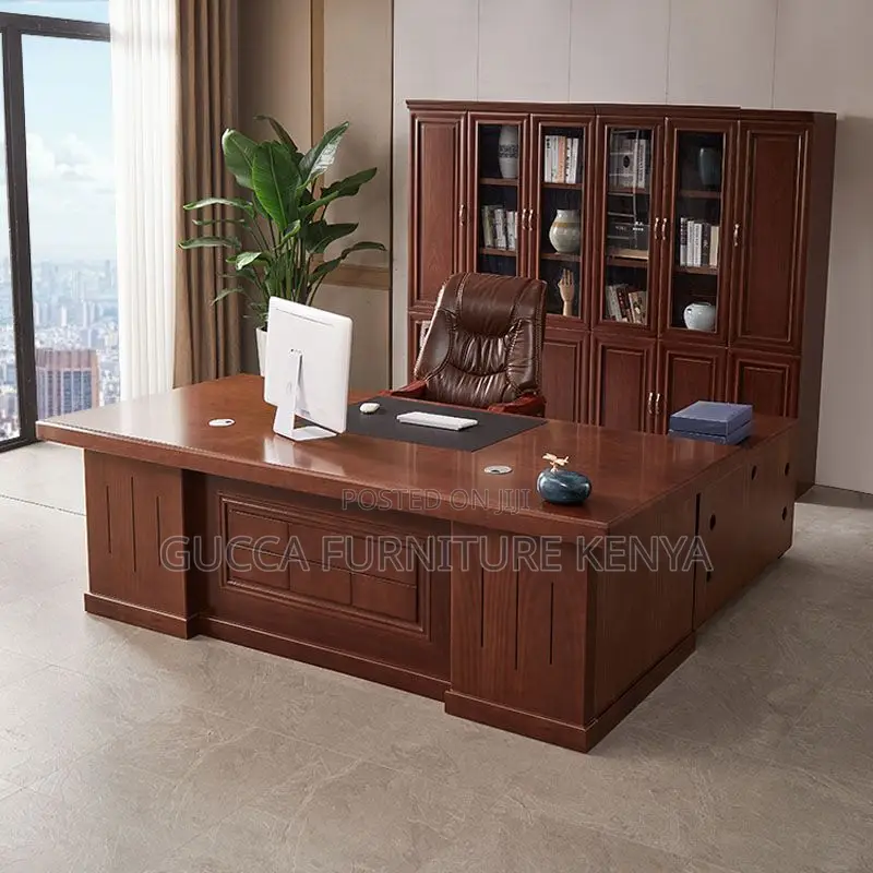 Office Tables:160cm Executive Timber Chestnut Office Desk