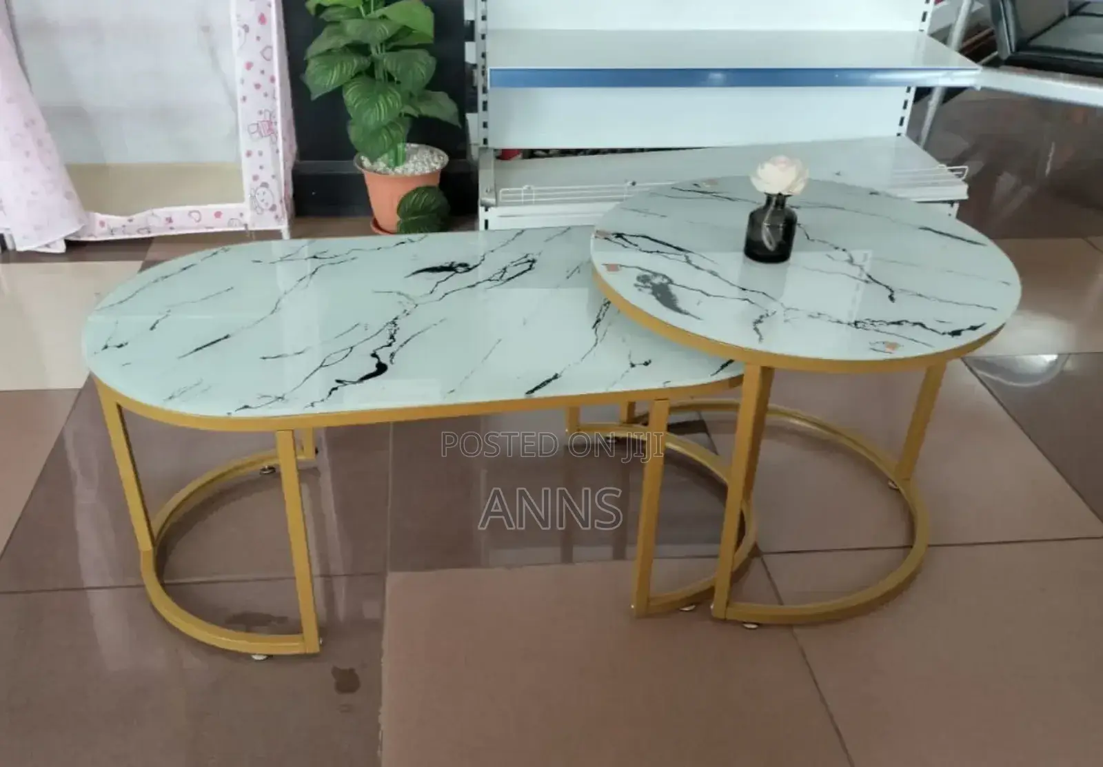 White Marble Coffee Table(GLASS EFFECT )