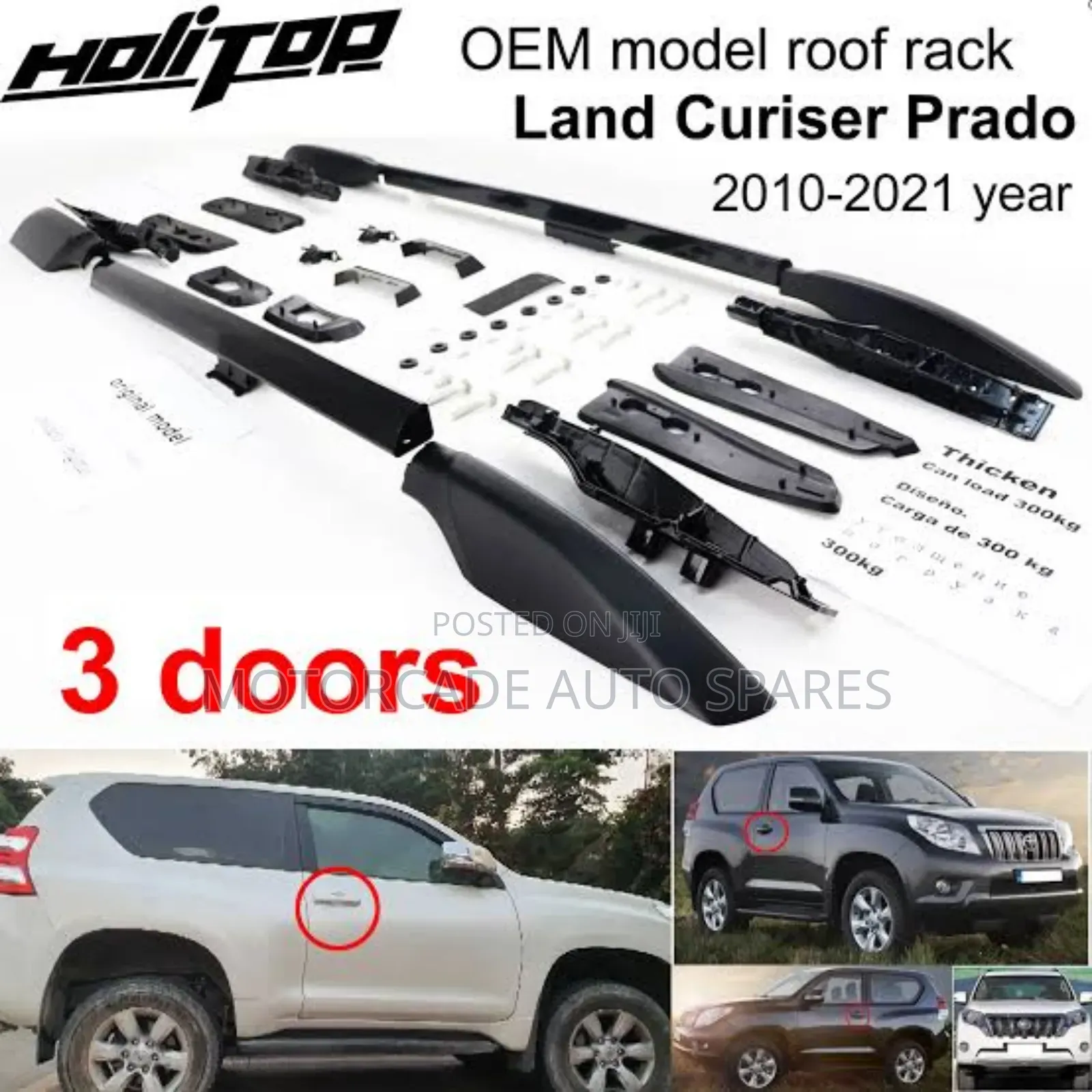 Toyota Landcruiser Prado Fj 150 10_21 Black Roof Rails