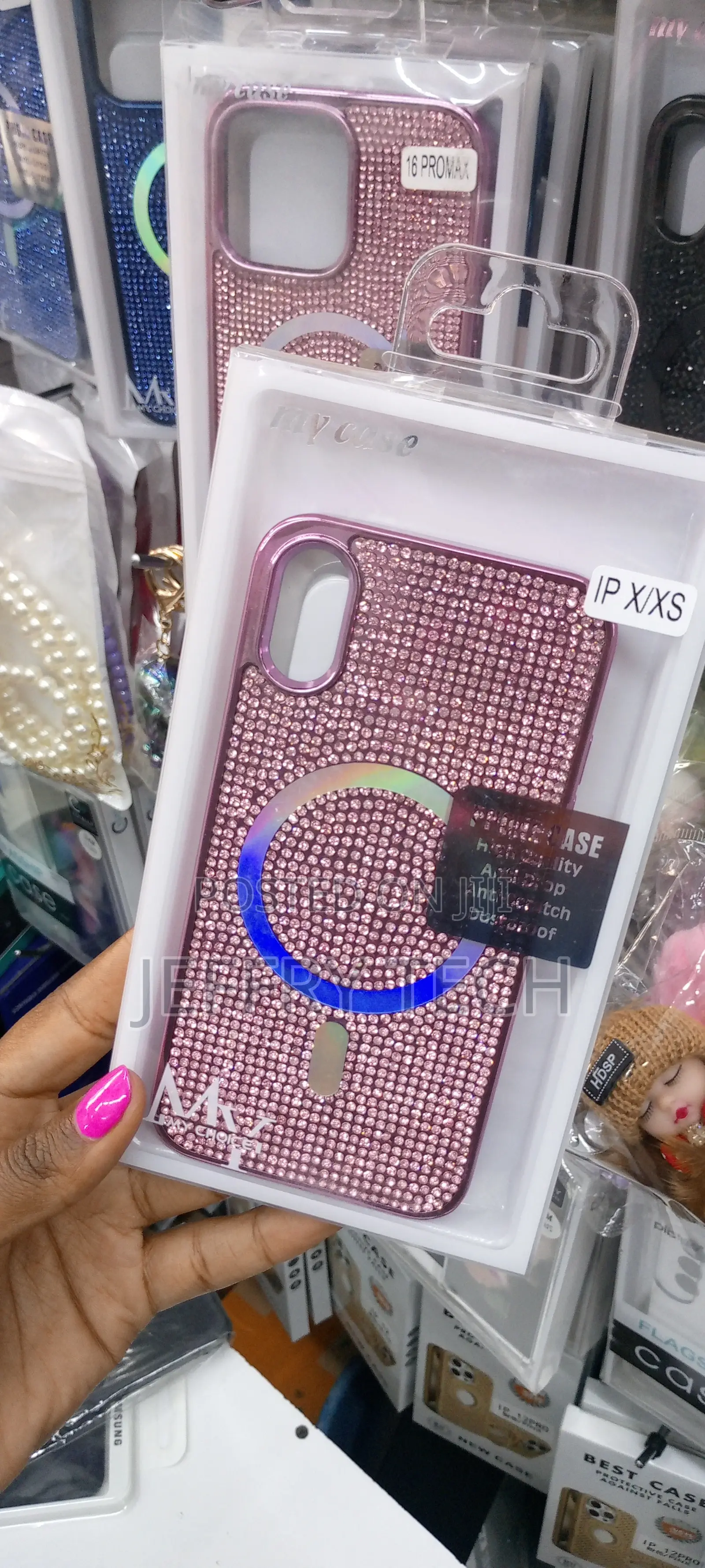 Magsafe Shockproof Glitter Case for iPhone X/Xs, Pink