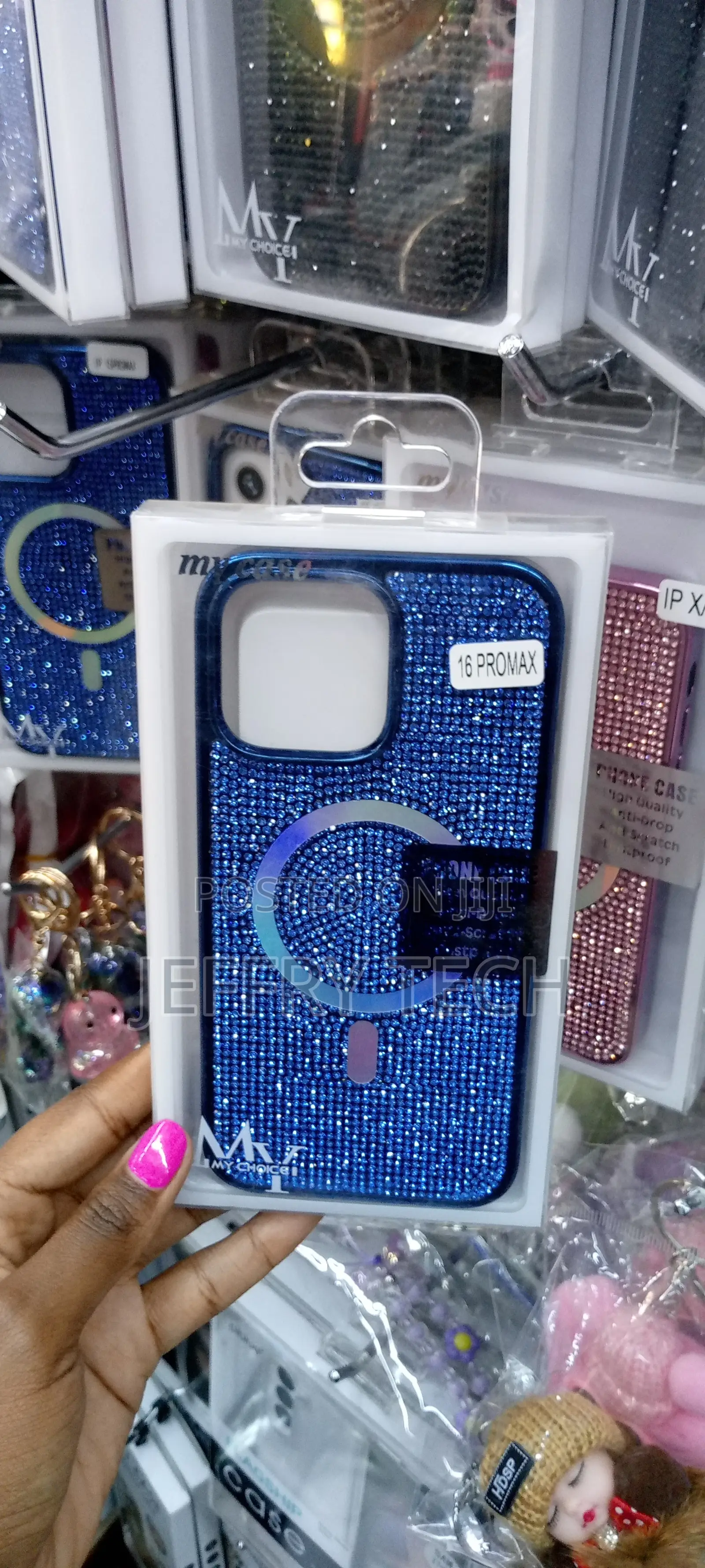 iPhone 16 Pro Max Glitter Magsafe Shockproof Case-Blue