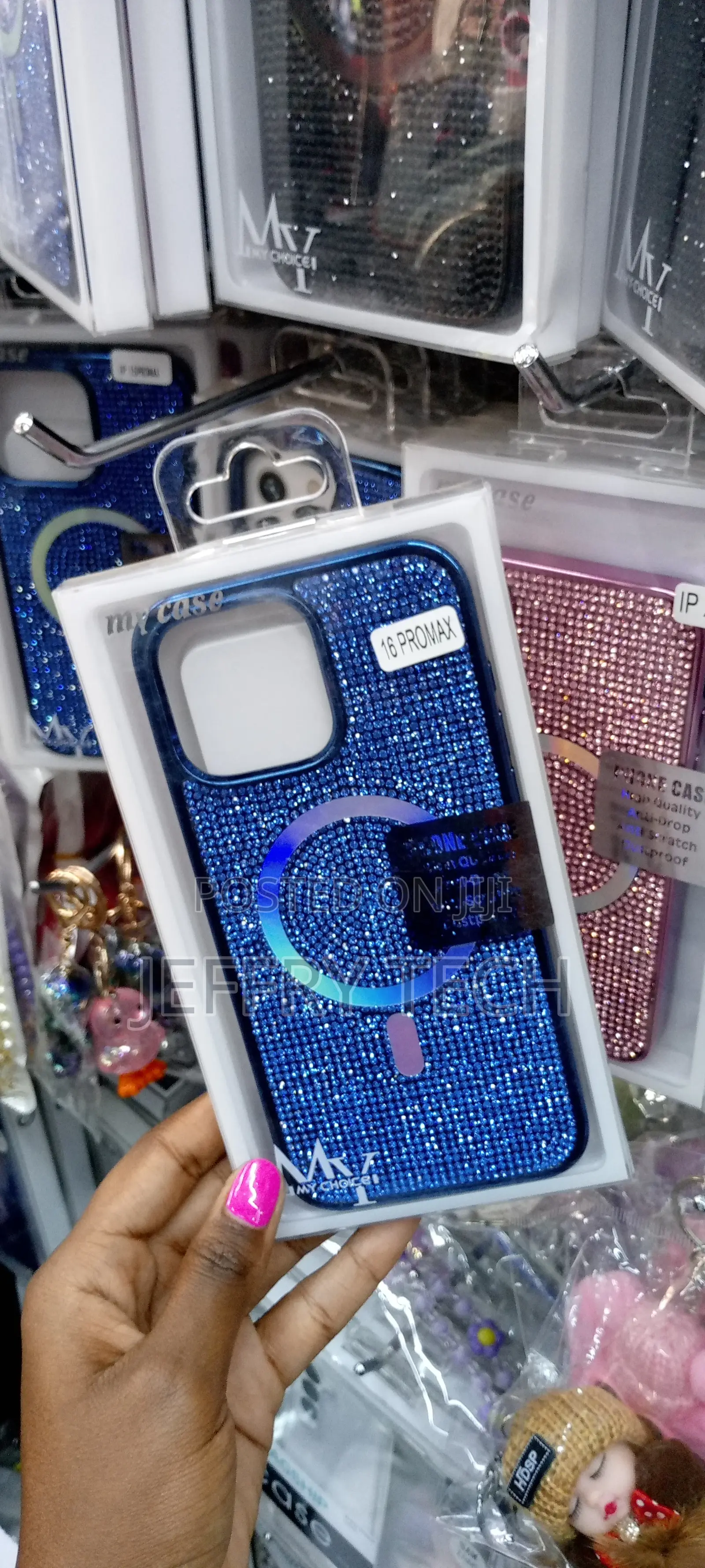 iPhone 16 Pro Max Glitter Magsafe Shockproof Case-Blue