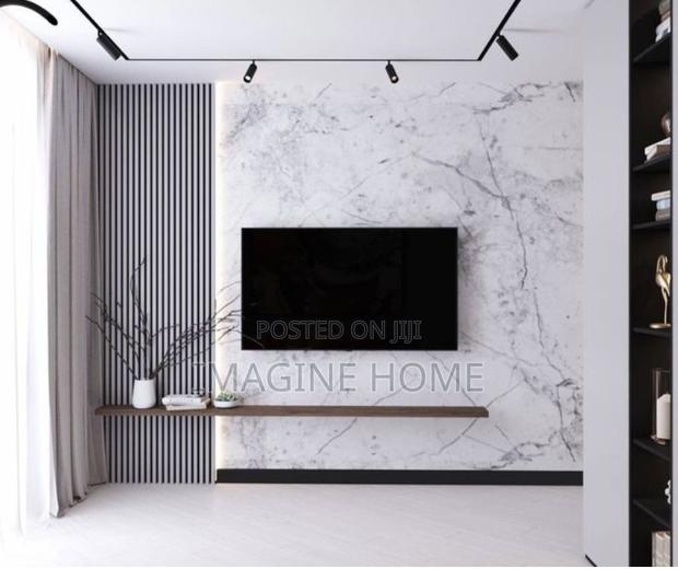Grey Fluted Wall Panels TV Wall Decor