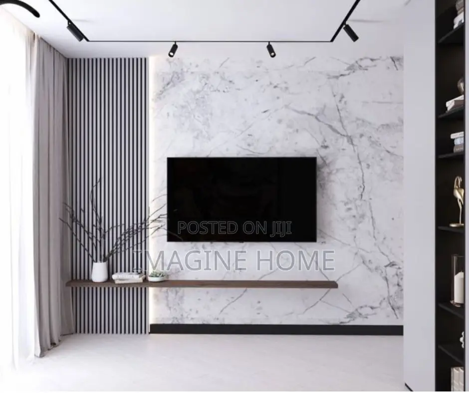 Grey Fluted Wall Panels TV Wall Decor