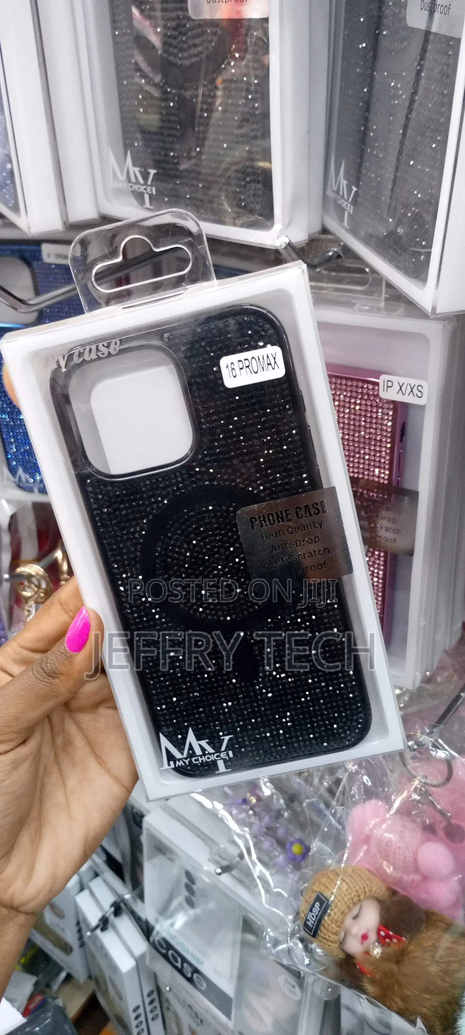 iPhone 16 Pro Max Case Glitter Magnetic Shockproof-Black