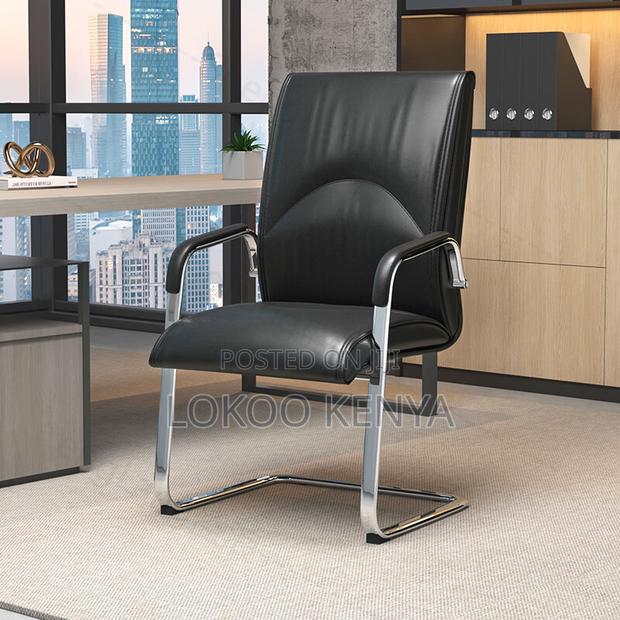 Office Chair: Black Faux Leather Executive Office Chair