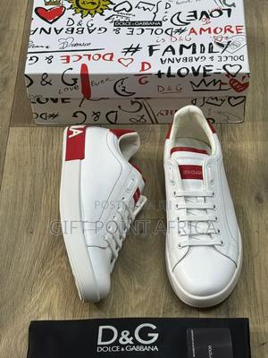 D G PORTOFINO Leather Low Cut Sneakers for Men - thumbnail 2