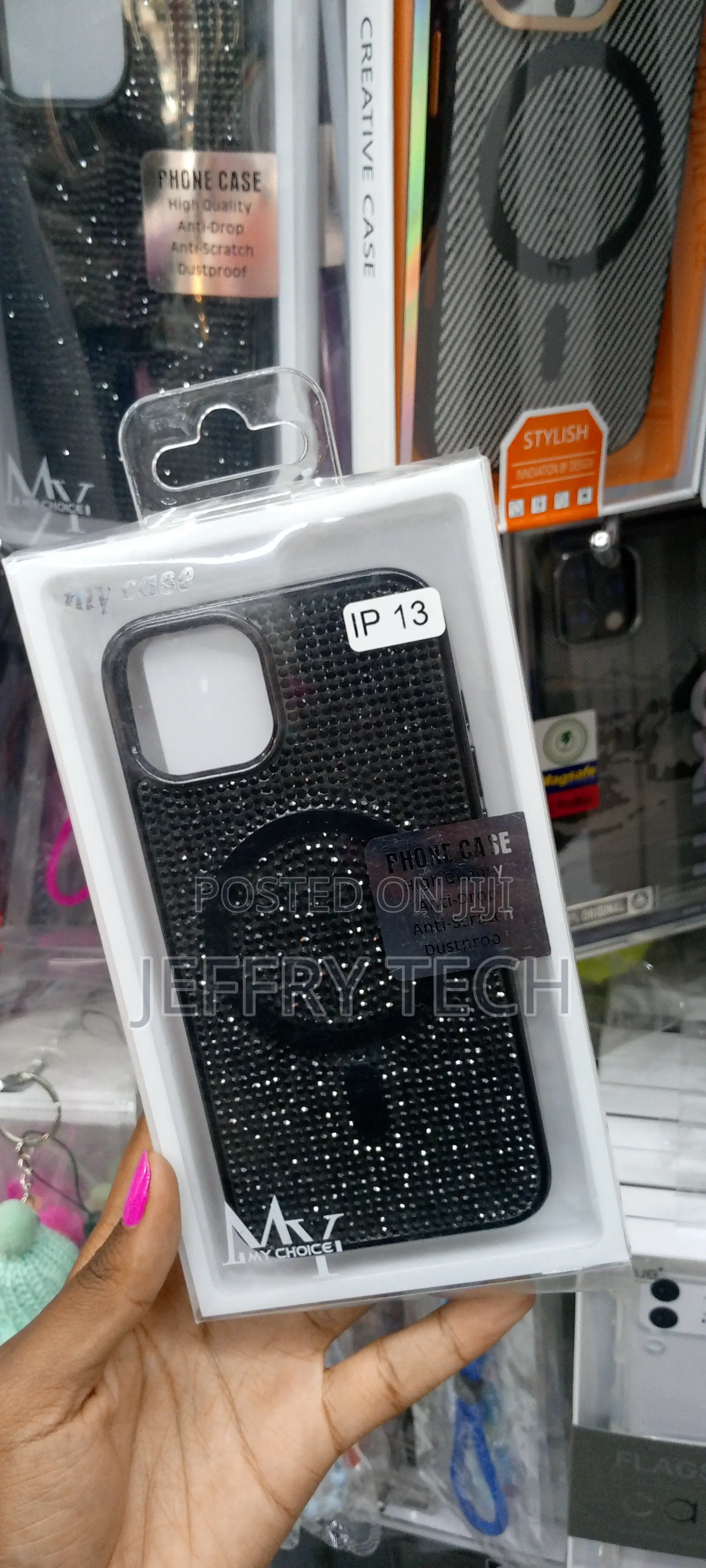 iPhone 13 Glitter Case, Luxury With Magsafe Cover - Black