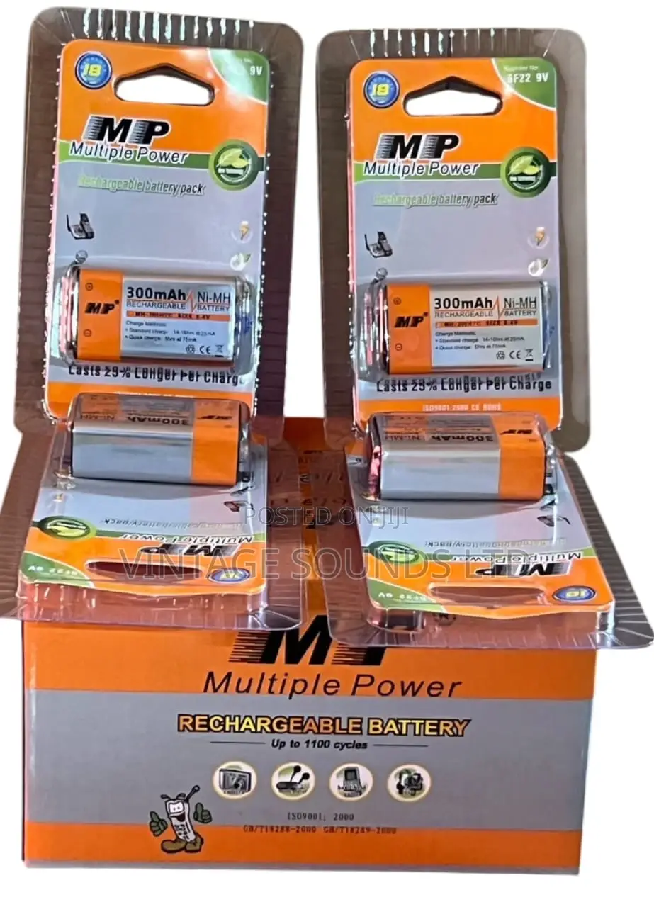 MP 9V Multiple Power Long Lasting Rechargeable Battery