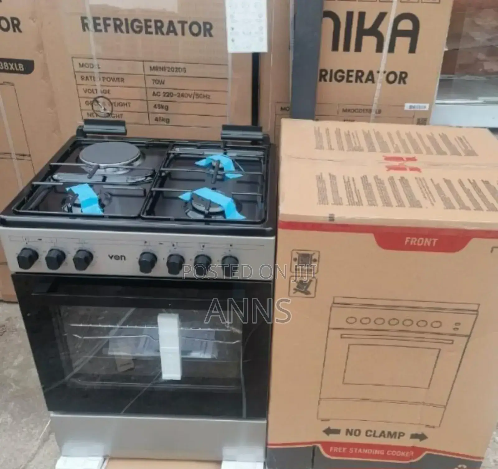 60*60 Von 3gas +1 Electric Plate Standing Cooker