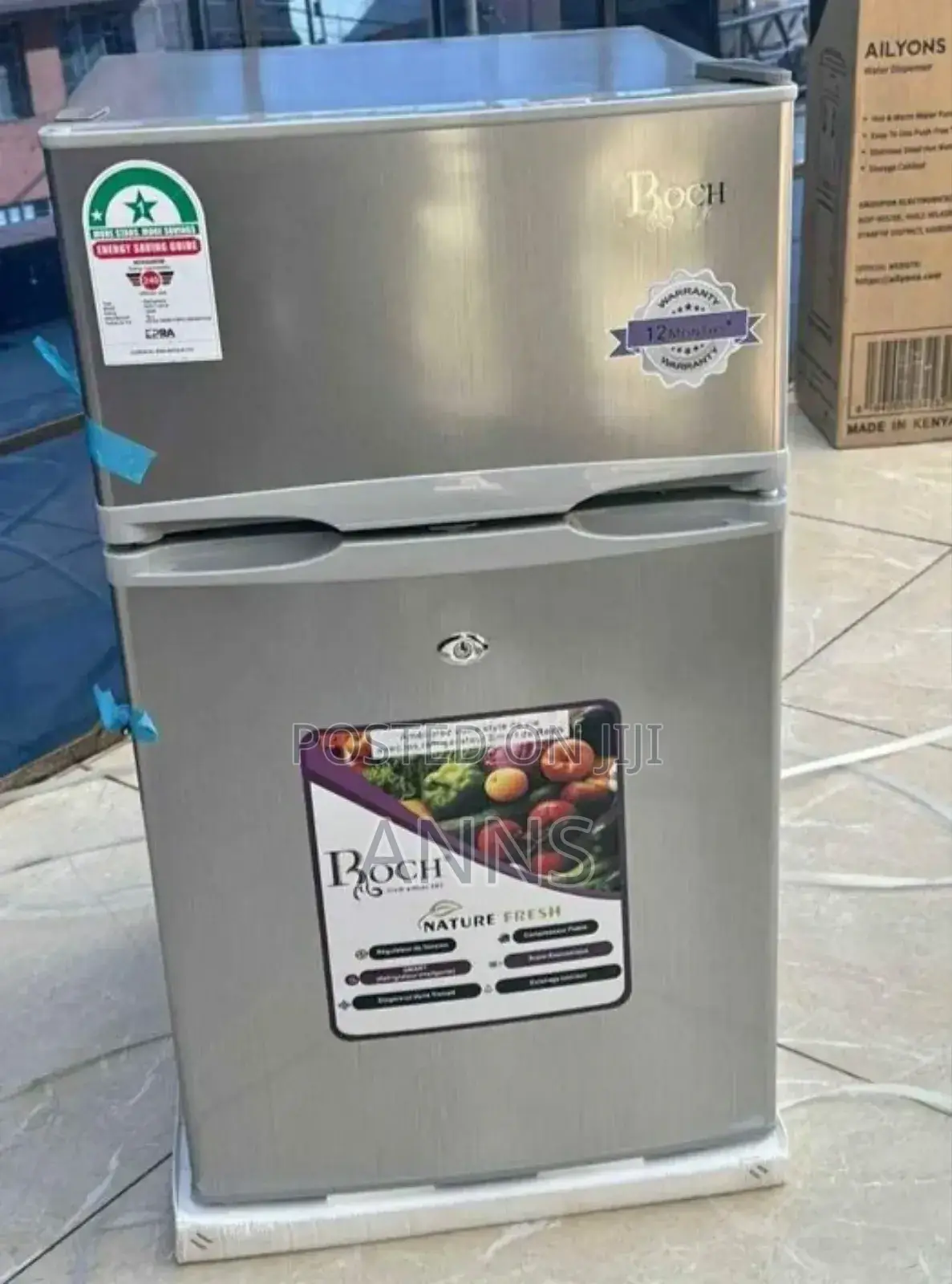 Roch 98L Double Door Fridge~ Silver With Lock