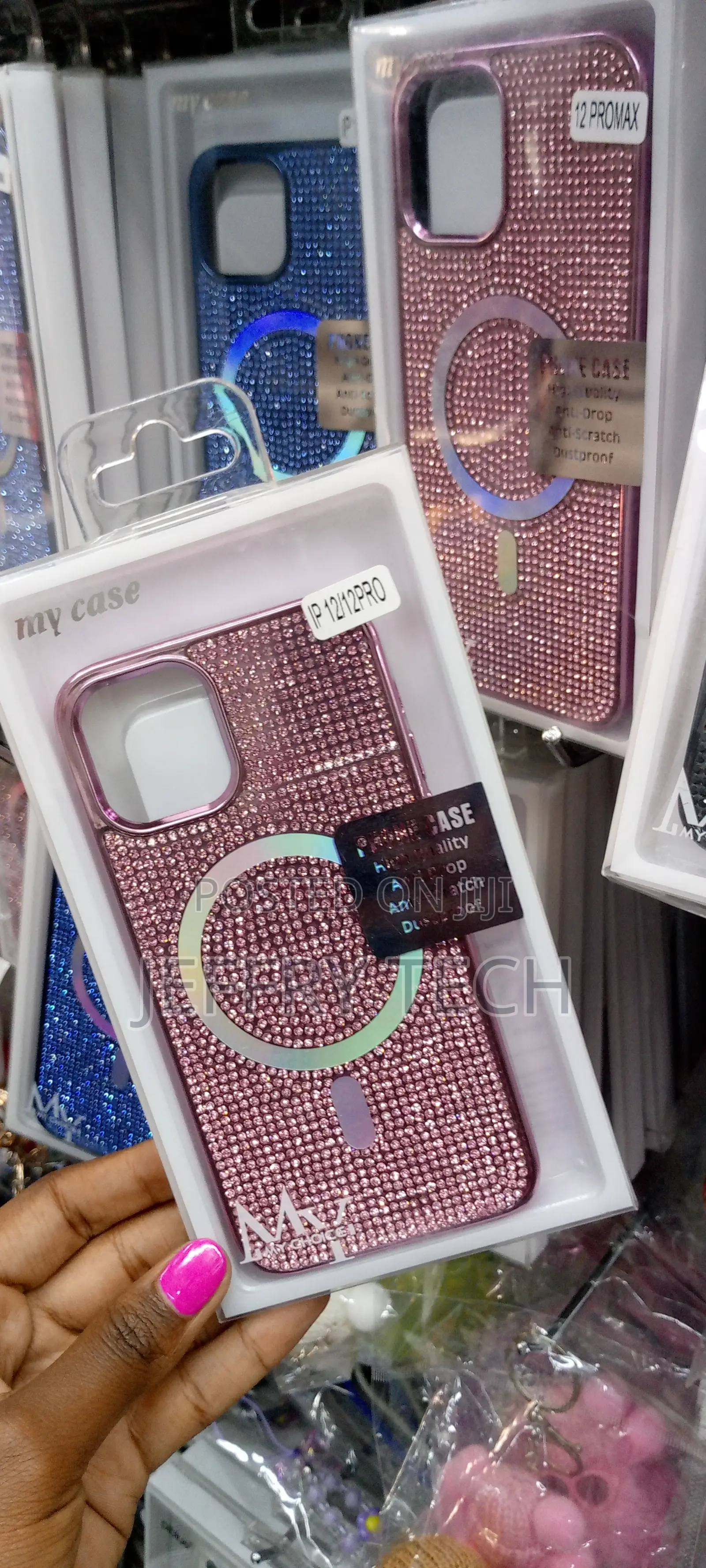 iPhone 12/12 Pro Magnetic Glitter Case, Luxury Case-Pink