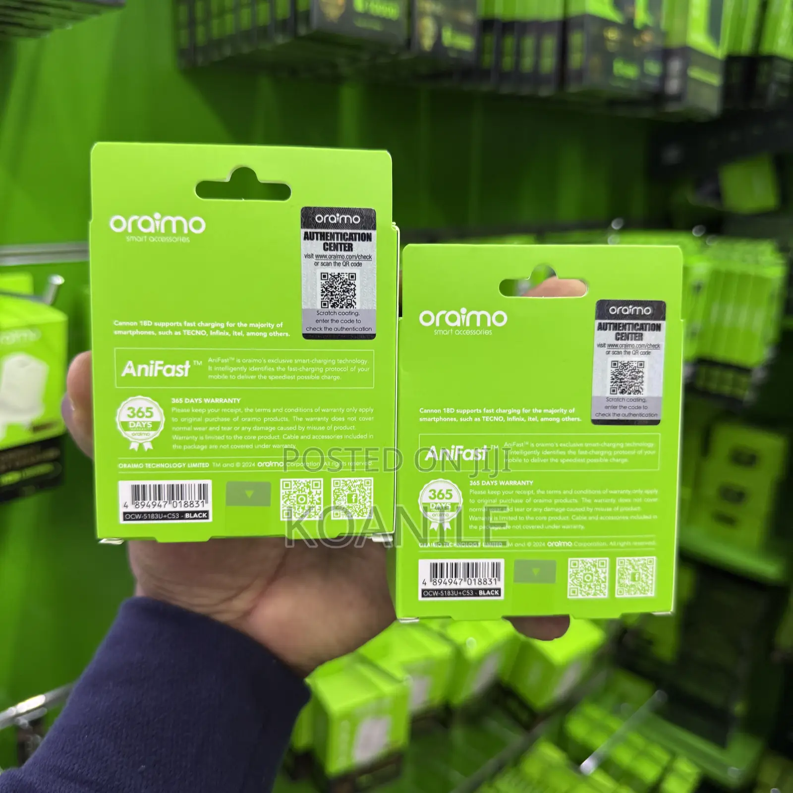 Oraimo 18W USB C and USB Dual Fast Charger