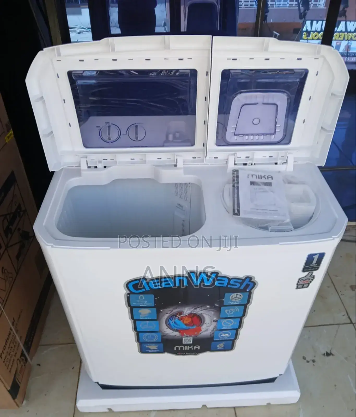Mika 10kgs Wash/ Spin Washing Machine With Turbo