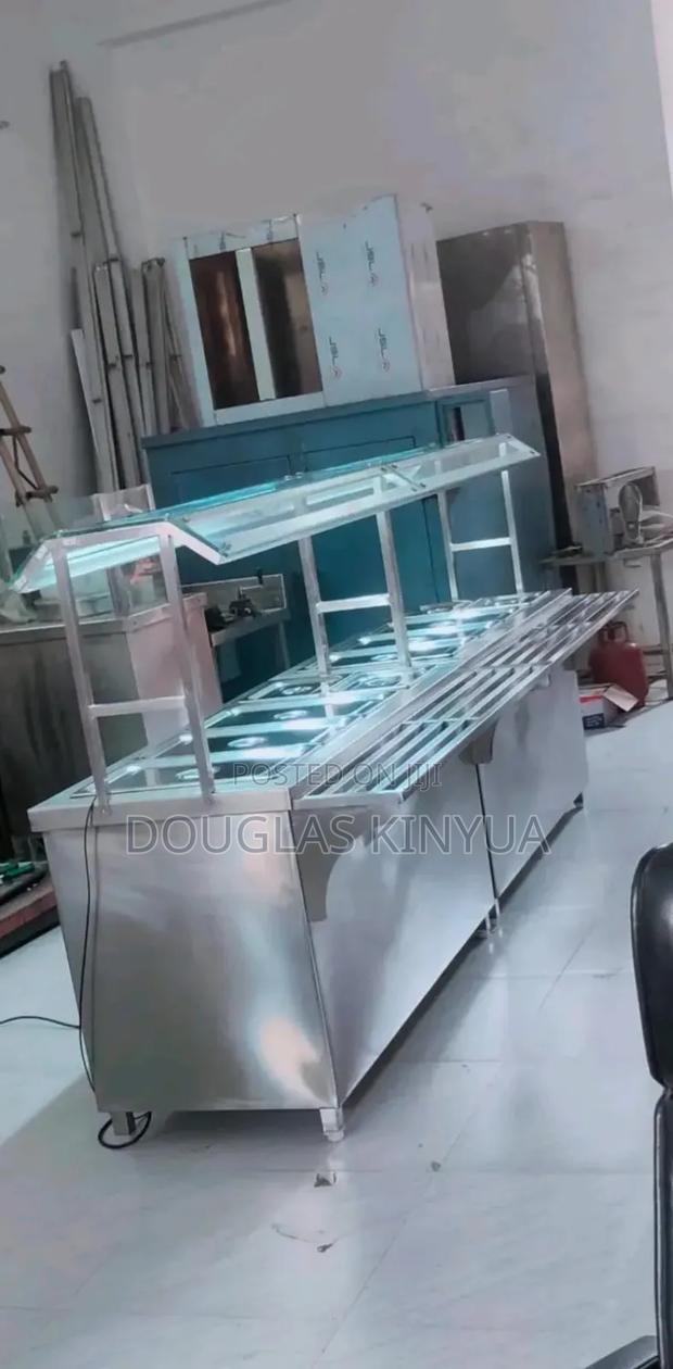 Modern Stainless Steel Food Warmer.