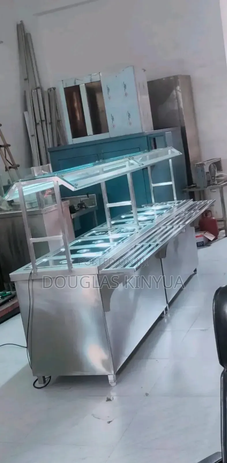 Modern Stainless Steel Food Warmer.