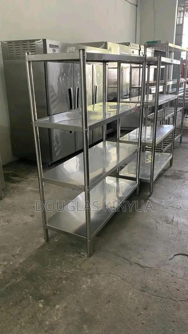Modern Stainless Steel Shelf Rack. - main view