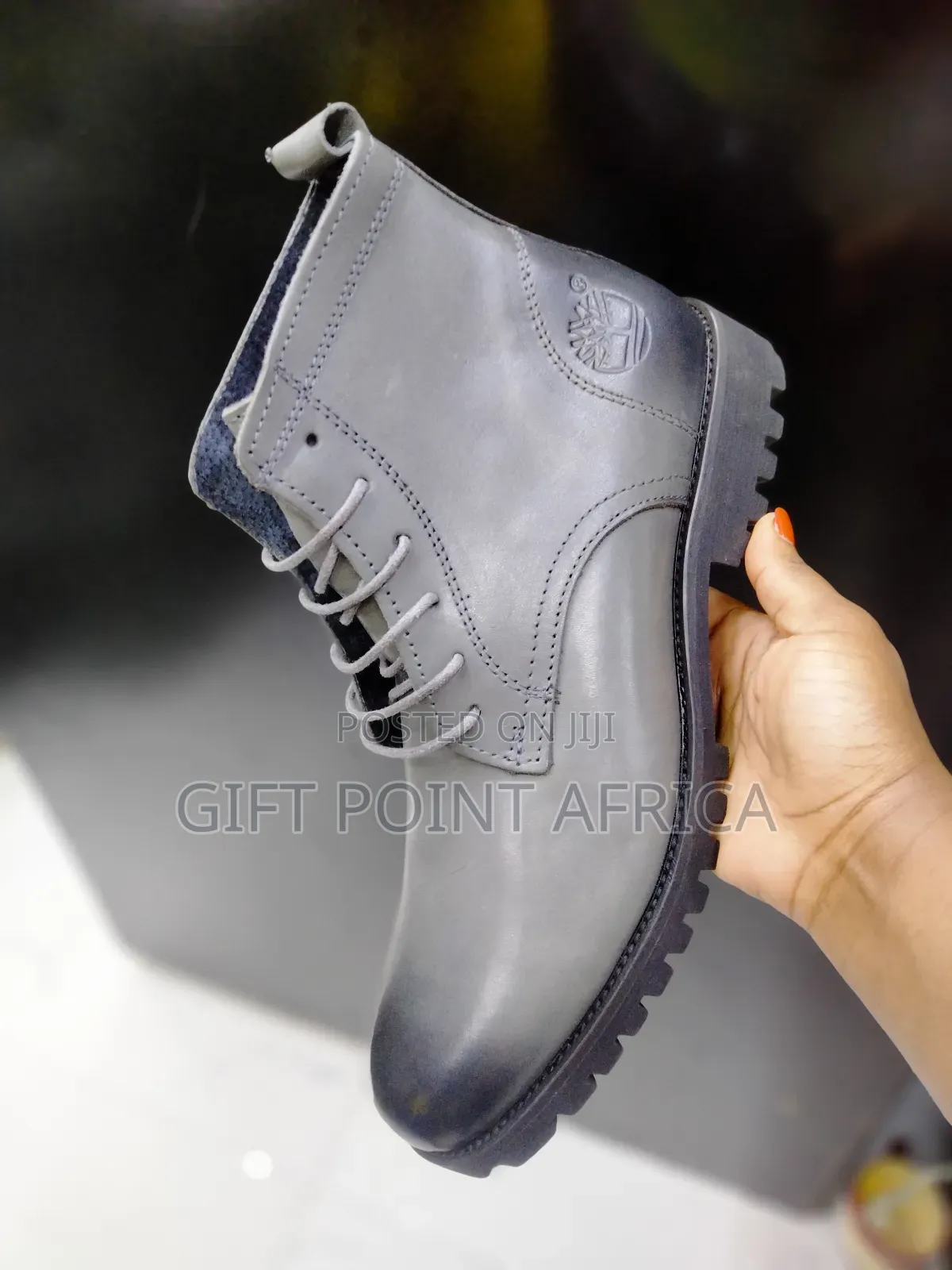 Grey Leather Timberland Boots for Men