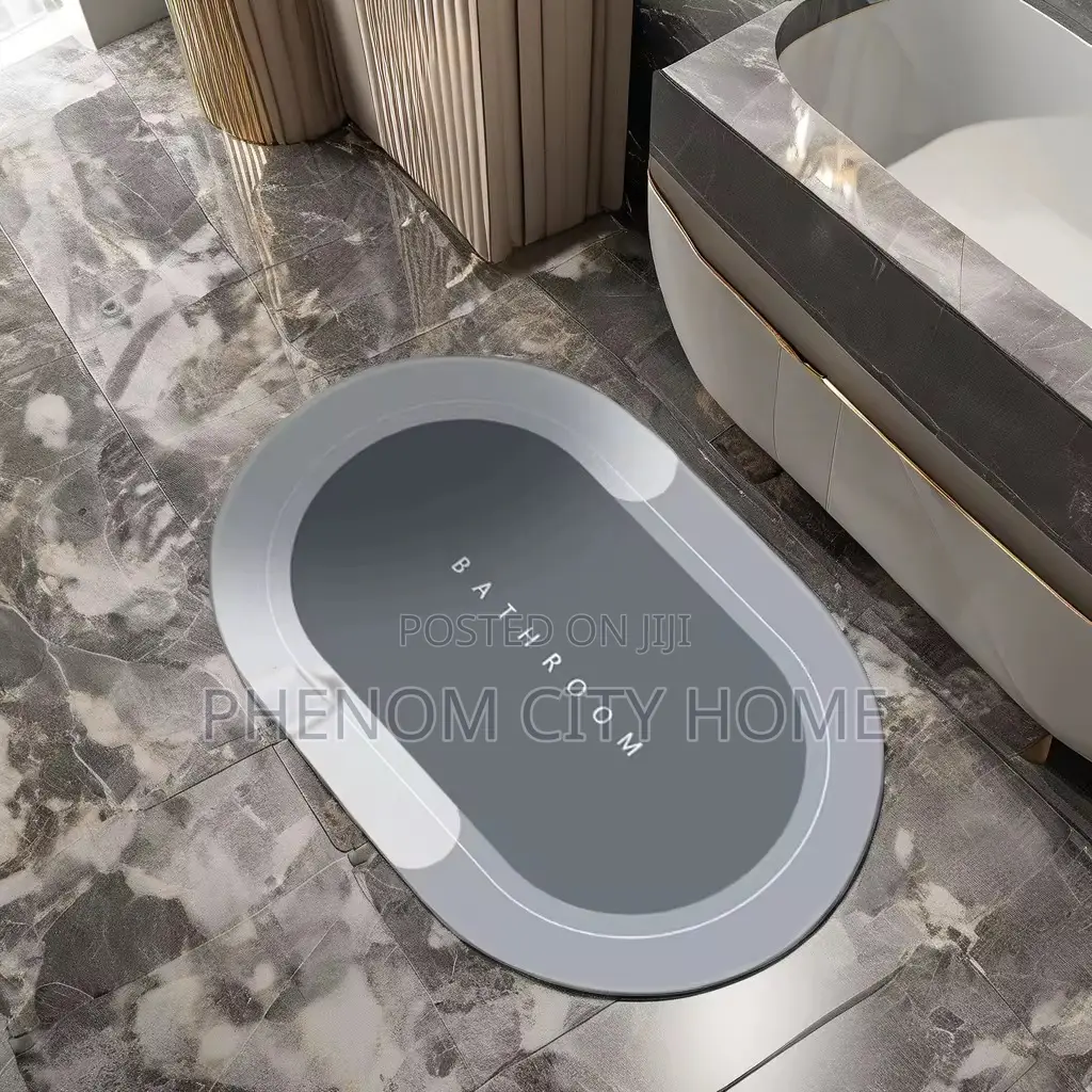 Absorbent Small Grey Bathroom Mats