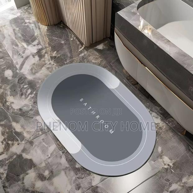 Absorbent Small Grey Bathroom Mats - main view