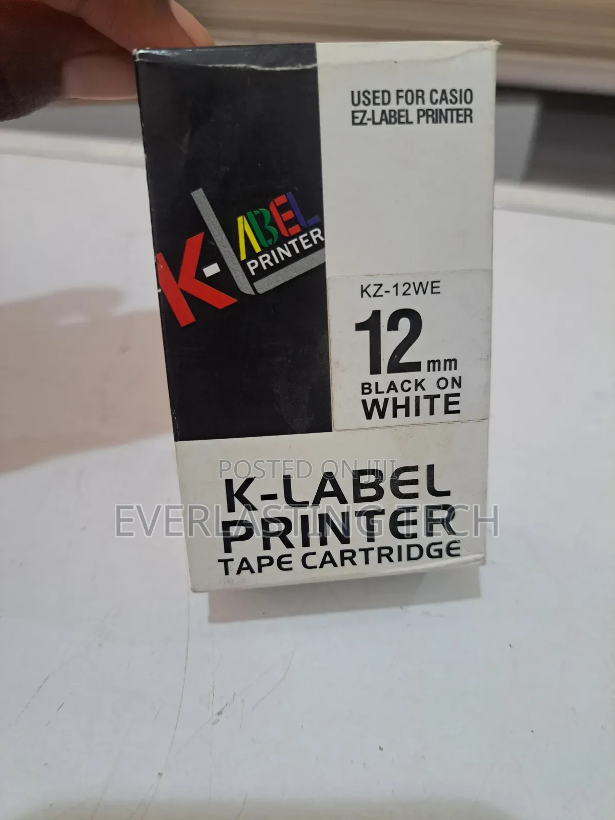 Dymo 12mm Black on White Label Tape
