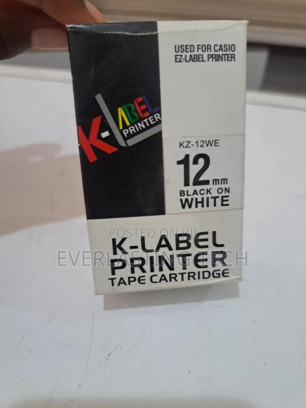 Dymo 12mm Black on White Label Tape - thumbnail 3