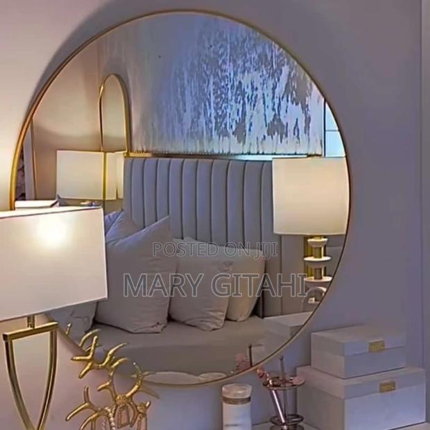 Contemporary Round Mirror for Bathroom Vanity,£ - main view
