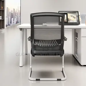 Office Chairs: Black Non-Swivel Conference Mesh Chair