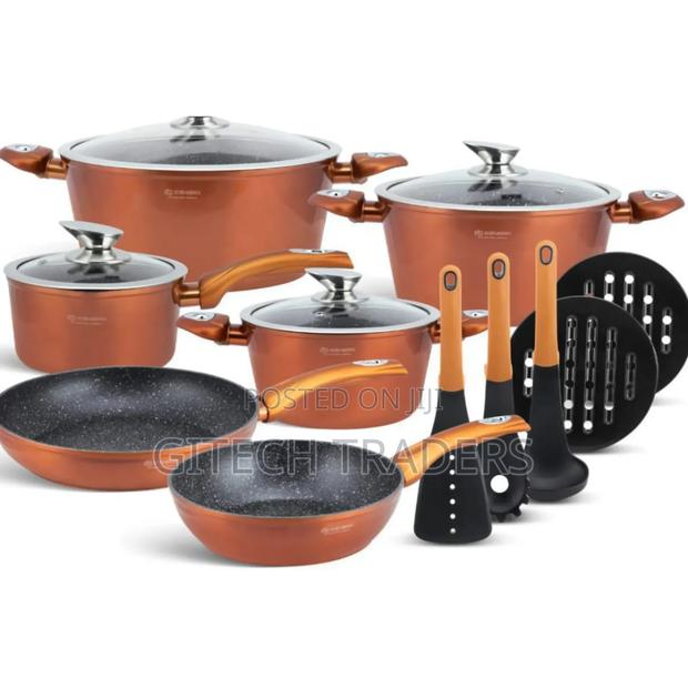 *Edenburg 15pc Cookware(Burnt Orange